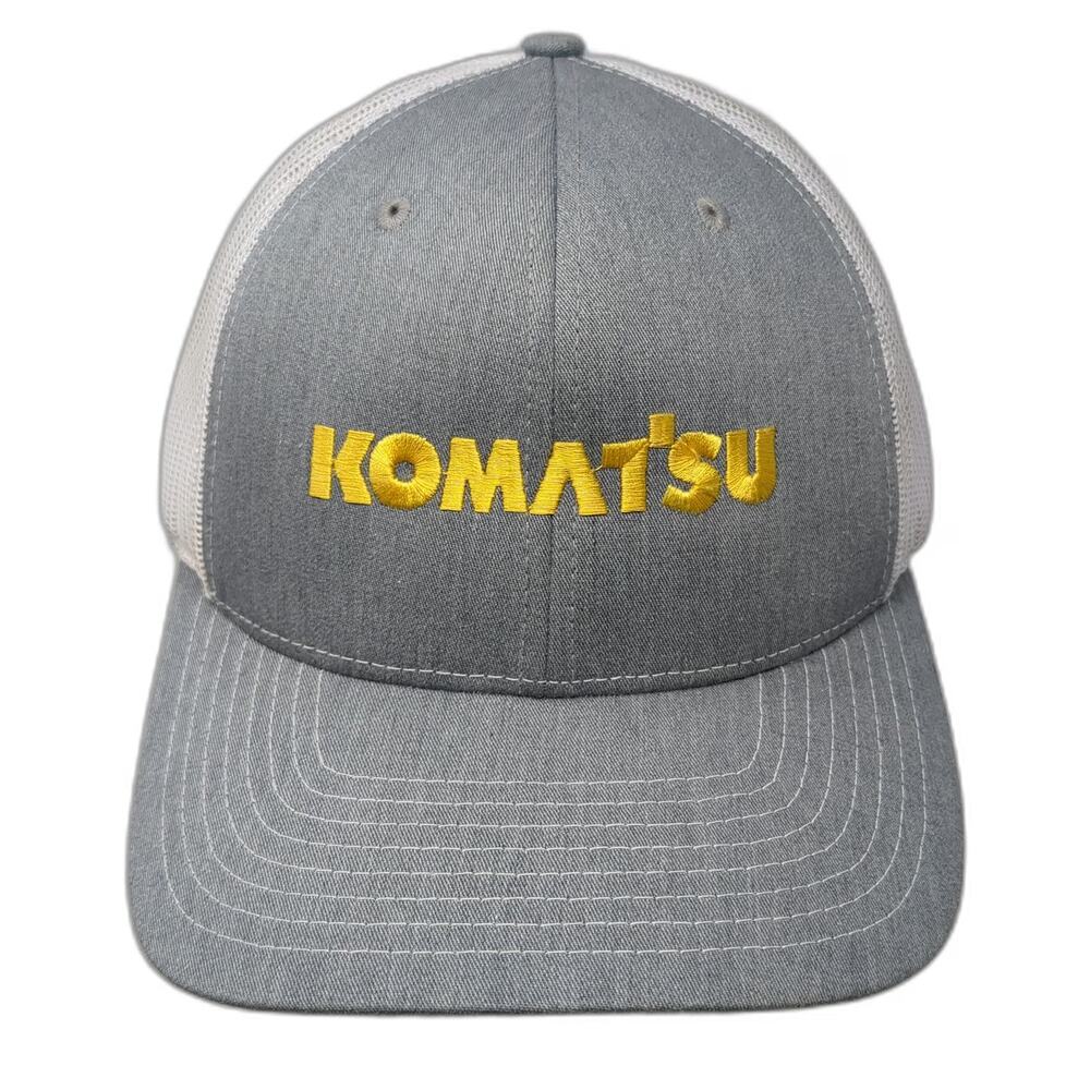 Richardson Baseball Cap Gray One Size Komatsu Mesh Snapback Trucker Logo Hat